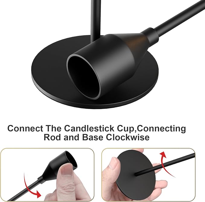 NLBTW Black Taper Candle Holders Set of 6, Metal Candlestick Holders for Table or Mantel Decor Centerpiece, Candle Stick Holder Decor for Wedding, Dinning, Party or Anniversary