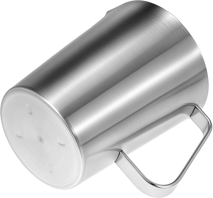 QWORK 304 Stainless Steel Measuring Cup 48 OZ with OZ/ML Graduations, 6 Cup Kitchen Mixing Pitcher, Precision Engraved Markings, Container for Baking and Frothing, 2 Liter