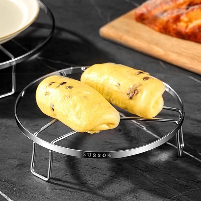 Steamer Rack 304 Stainless Steel Cooking Rack Steaming Grilling Rack Multi-Functional Kitchen Helper (Dia.12cm/5")