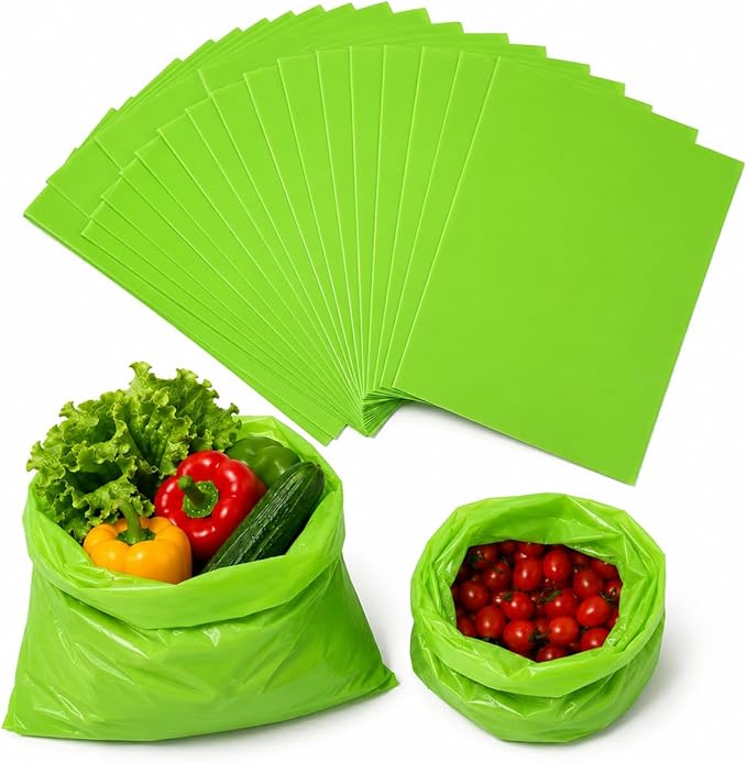 A pack of 80 bags: 40 small and 40 large, light green,BPA Free