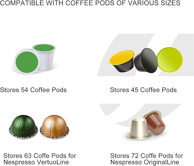 Wall Mount Coffee Capsule Organizer Counter Top Storage Pods Holder