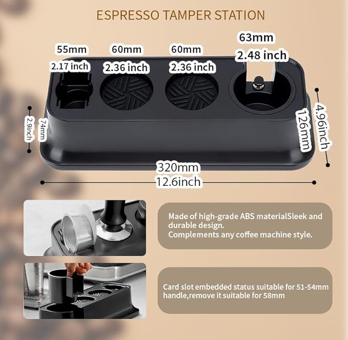 7 Pack Espresso Tamper Station&Coffee Distributor Tamper&Espresso WDT Stirrer&Coffee Tamping&Brush&Coffee Dosing Funnel&Espresso Puck Screen, Espresso Accessories for Bar Home Office (54 mm)
