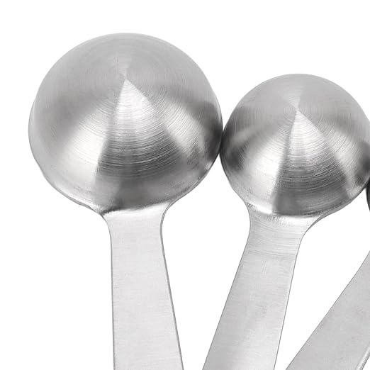 Stainless Steel Measuring Spoons Set 7 Piece Stackable Baking Tools with Scale Marking for Precise Measuring in Kitchen Cooking Baking