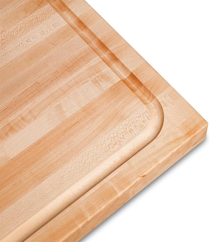 CONSDAN Hard Maple Wood Cutting Board for Kitchen, USA Grown Hardwood, 16 x 12, with Invisible Inner Handle, Prefinished with Food-Grade Oil, Suitable for Kitchen Edge Grain, 1" Thick