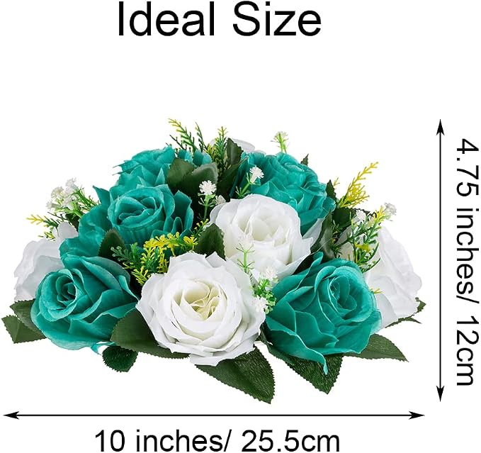 Flower Centerpieces for Wedding Tables: Wedding Table Decorations Teal & White Flower Balls Centerpieces for Engagement Cerebration Party Center Pieces 2 Packs