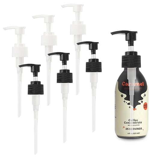 Syrup Pump for Javy Coffee Concentrate 6fl, Syrup Dispenser Pump for Cold Brew Coffee, No Drip Pouring, Replace Measuring Spoon for Consistent Dispensing (6Pcs)