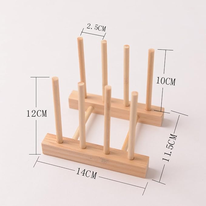 YWSHF Bamboo Wooden Dish Rack Dishes Drainboard Drying Drainer Storage Holder Stand Kitchen Cabinet Organizer for Dish,Plate,Bowl,Cup Pot,Lid,Book