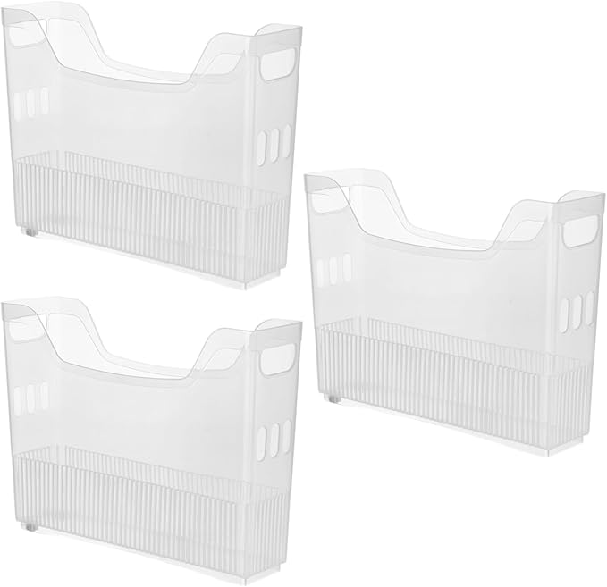 3 Pcs Freezer Drawer Organizer Bins - Clear Plastic Pantry Organizers with Wheels, Tall Narrow Kitchen Organization Rolling Freezer Bins for Bottom Freezer, Storage Containers for Home, Office
