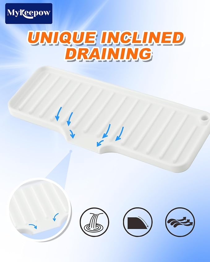 2 Pack White Dish Wand Holder Compatible with Scotch-Brite Dishwand,Silicone Sponge Holder Kitchen Sink Organizer Tray for Dish Caddy Soap Dispenser Scrubber Spoon Bottle