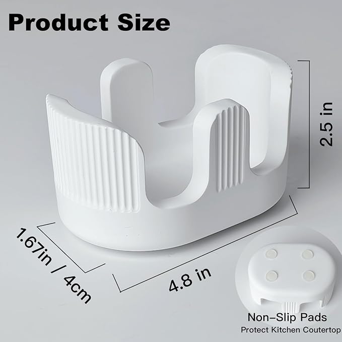 Diatomite Sponge Holder with 2 Slot Design – Quick Drying, Absorbent & Space-Saving Organizer for Kitchen Sponges, Scrubbers & Brushes – Keeps Sponges Dry and Countertop Clean, Bright White