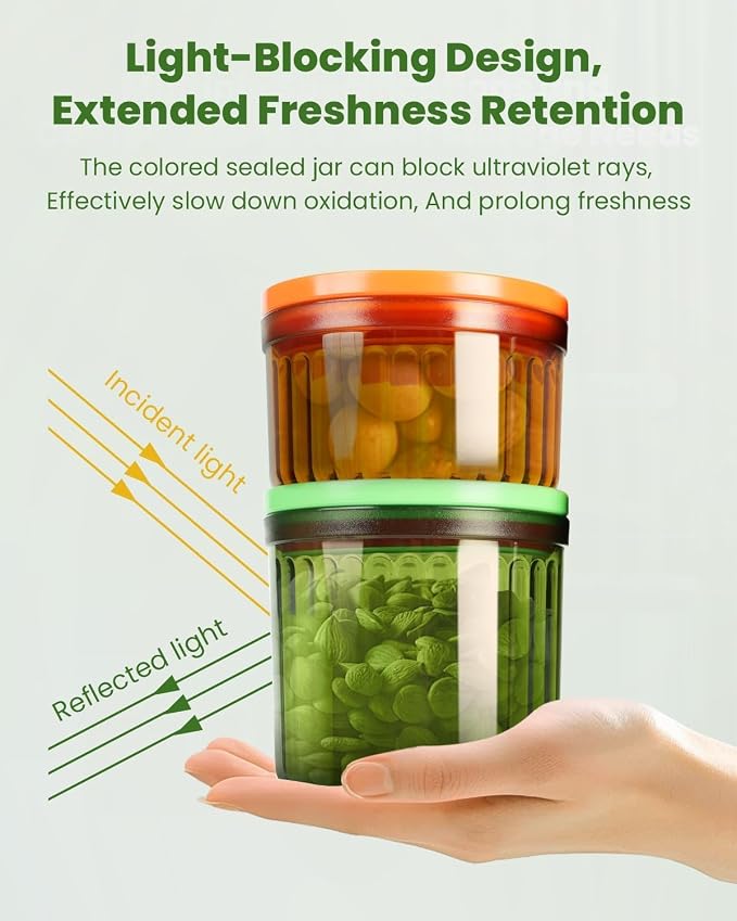 Airtight Coffee Canister, Leakproof Coffee Storage Container, Food-Grade BPA-Free Canister for Nuts, Candies, Snacks, Coffee Beans, Stackable 6 Pack (10oz×2, 17oz×2, 24oz×2)