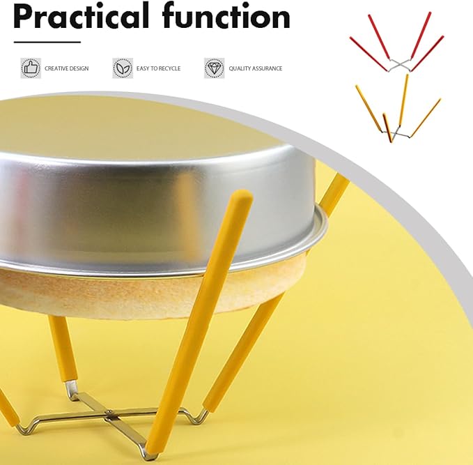 2pcs Stable Inverted Cake Cooling Rack Collapsible Stainless Steel Chiffon Cake Rack Stand