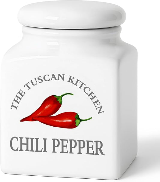 HOMBENE Spice Jars Kitchen Storage Spice Canisters Ceramic Containers, Food Jar with Airtight Lids, 6 fl. oz Containers Jar for Chili Pepper Seasoning Containers