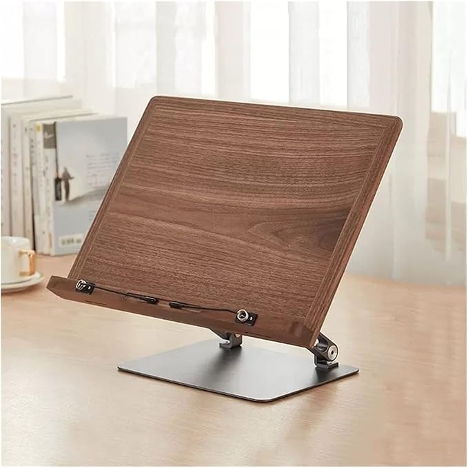 Book Stand Book Holder Tray Wooden Lifting Reading Frame Desktop Flat Reading Painting Book Stand Book Holder, Cherry/Walnut Cookbook Stand for Kitchen (Color : B)