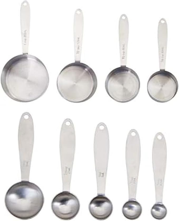 Farberware Pro Stainless Steel Measuring Cup and Spoon Set, 9-Piece