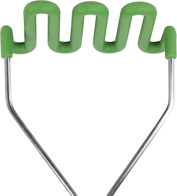 Tovolo Silicone Cooking Utensil Set of 6 Stainless Steel Handle Ladle Slotted Turner Tongs Flex Core Spatula Scraper Mixing Spoon & Potato Masher, Dishwasher Safe BPA Free Utensils, Pesto Green