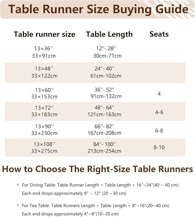 Laolitou Light Brown Table Runners 90 Inches Long, Burlap Linen Texture Farmhouse Boho Table Runner, Rustic Dining Table Decor Long (13x90 Inches, Light Brown)