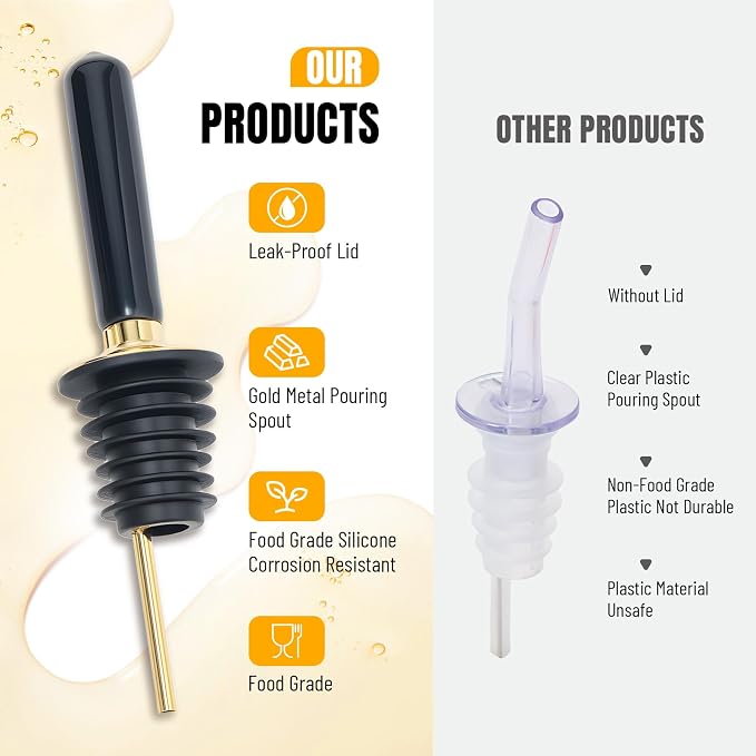 Baalaka 2-Pack Coffee Syrup Dispenser, 7 OZ/200ML Honey Dispenser, Small Syrup Bottles with Funnel & Extra Nozzles, Glass Syrup Dispenser for Coffee Shop, Home Kitchen