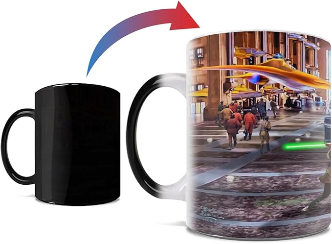 Morphing Mugs Star Wars – Liberation of Naboo – 11 oz Heat Sensitive Mug – Ceramic Color Changing Heat Reveal Coffee Tea – Official Licensed Thomas Kinkade Studios Collectible MMUG1734
