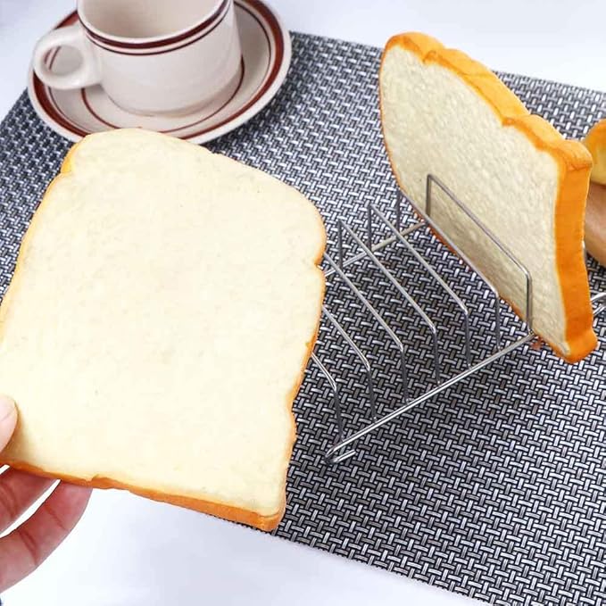 Toast Bread Rack Holder, Stainless Steel 8 Slice Holes Toast Bread Rack, Rectangle Pancake Holder Kitchen Organizer Bakeware Cooling Racks