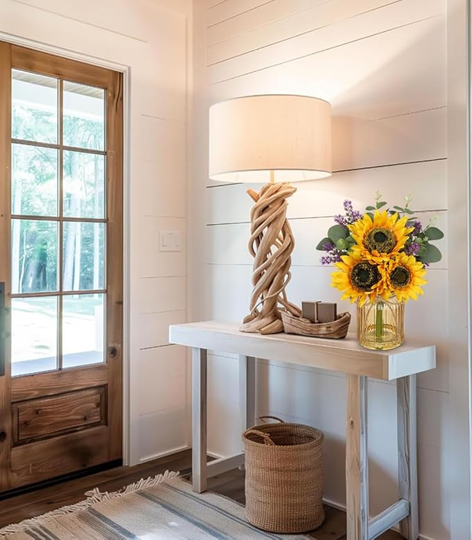 Oairse Fake Flowers in Vase, Sunflowers Artificial Flowers with Vase Sunflowers Centerpieces for Table Silk Flower Arrangement for Farmhouse Home Kitchen Bathroom Wedding Party Dining Room Decor