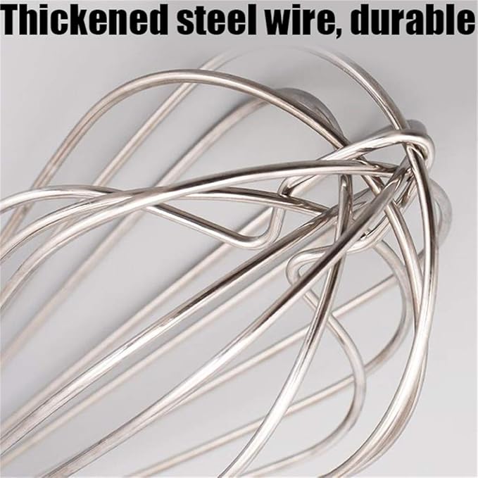 Whisk, Stainless Steel Bold Steel Wire Balloon Stir Bar Stir Egg Batter Handheld (Size : 28×6cm)