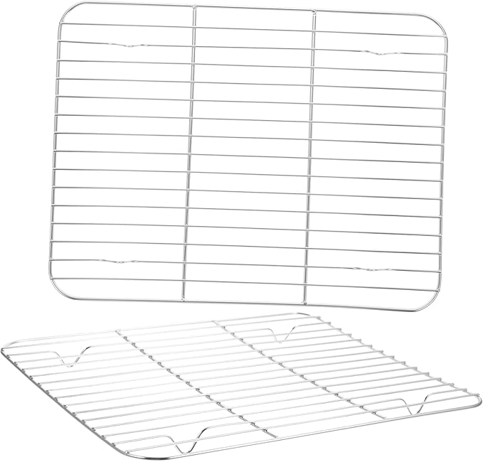 Healifty 2Pcs Stainless Steel Baking Rack Cooling Rack for Baking Bbq Wire Rack for Efficient Cooling for Cookies and Baked Goods