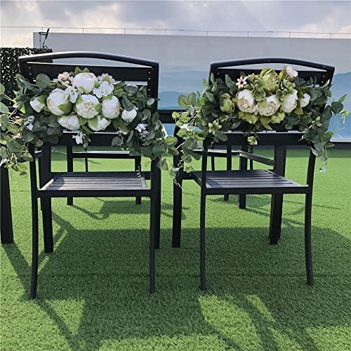 H&S BRIDAL Wedding Arch Flowers, 30 Inch Rustic Artificial Floral Swag for Door Lintel, Green Leaves Rose Peony Sunflowers Table Centerpieces Home Decoration