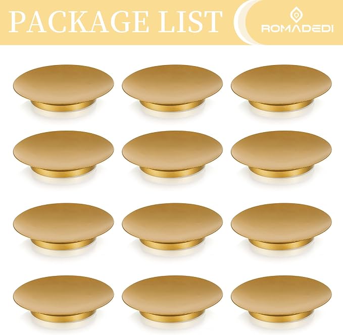 Romadedi Iron Candle Holder Plate, Gold Candle Holders for Pillar, Set of 12 Small Metal Candle Tray for Coffee Table Decor, Wedding, Party, Home Decor