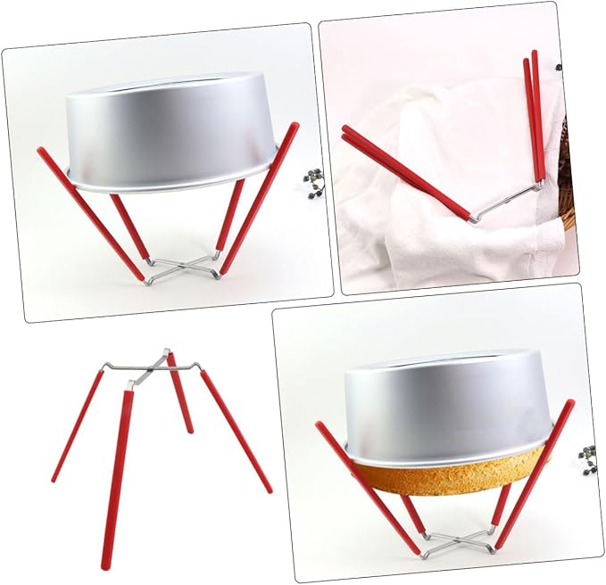 Stable Chiffon Cake Cooling Rack Stainless Steel Construction Non-slip Silicone Prongs Baking Tool