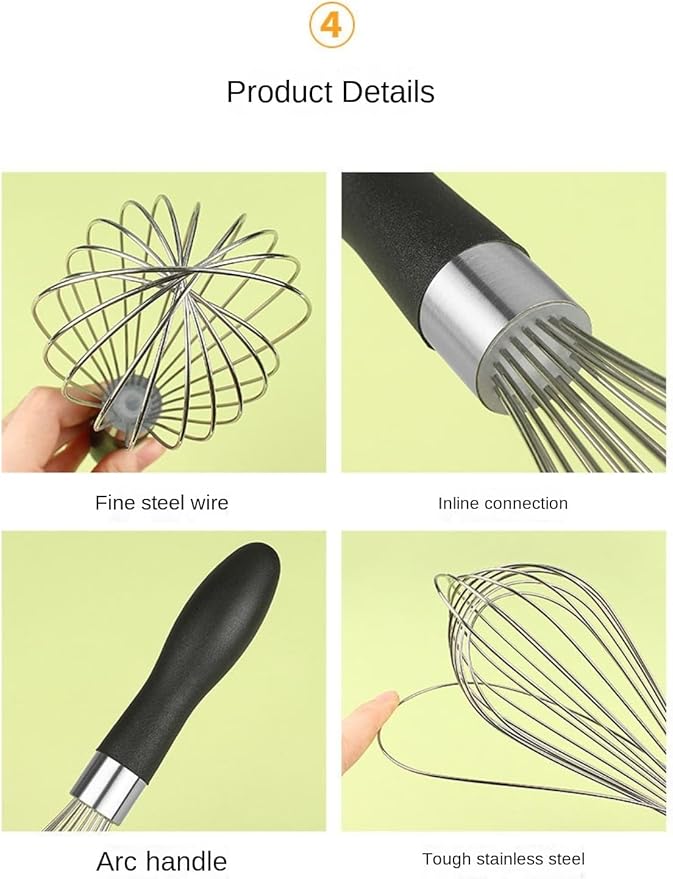 10 12-Inch Balloon Whisk Stainless Steel Manual Egg Beater,Frother Handheld For Cooking Cake Cream Whipping