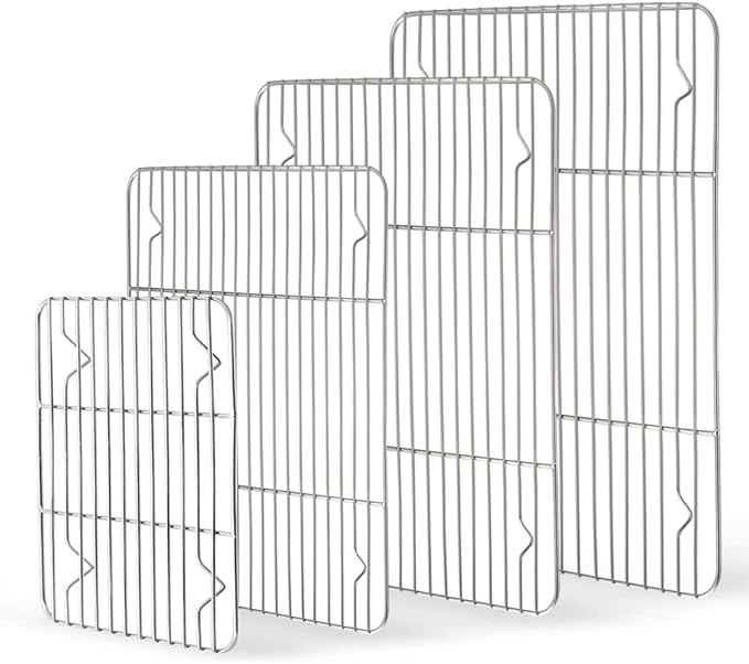Yosoo 304 Stainless Steel Cooling Rack with Tightly Welded Wire Grid and Raised Feet for Grilling Roasting and Baking (1)