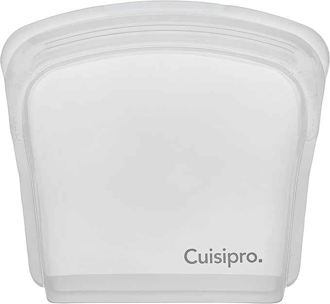 CUISIPRO Silicone Reusable Leakproof Bags Set of 2, Clear, 200ml/6.75oz