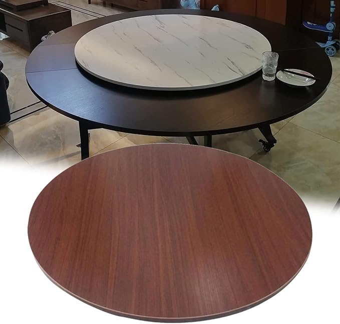 Large Round Turntable Lazy Susan Wooden Turntable Serving Plate - For Kitchen Dinner Table Tabletop Serving Tray, Ø20in 28in 35in 39in, 360° Rotating Turntable For Round Table (Color : Red-brown, Si