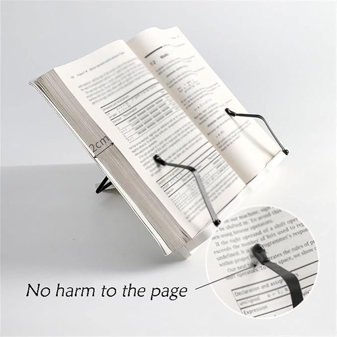 Book Stand Book Holder Tray Multi-Functional Reading Rack Desktop Simple Bookstand Practical Book Holder Wooden Book Clip Cookbook Stand for Kitchen (Size : M)