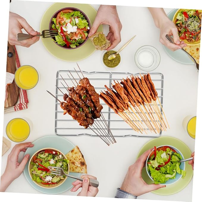 Stainless Steel Bread Cooling Rack for Baking BBQ Grilling and Oil Dripping Sturdy Metal Rack for Cooking for Cookies and Bacon for Kitchen and Outdoor Use