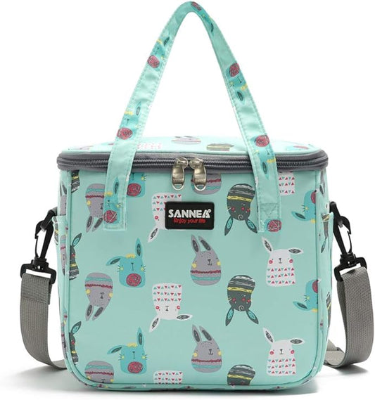 Reusable Insulated Thermal Lunch Bag Cute Lunch Box for Adult Women Work Office Outdoor Travel Picnic Beach BBQ party (Green)