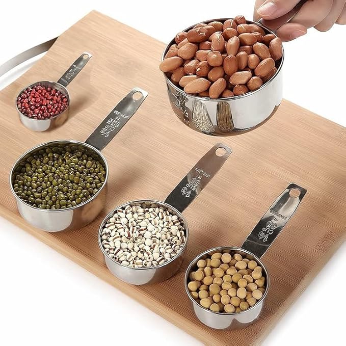 14pcs Measuring Spoons And Measuring Cups Set, Stainless Steel Measuring Cups And Spoons Set, 7 Spoons & 5 Measuring Spoons Measuring Rod & Funnels, Kitchen Gadgets Essentials Tools