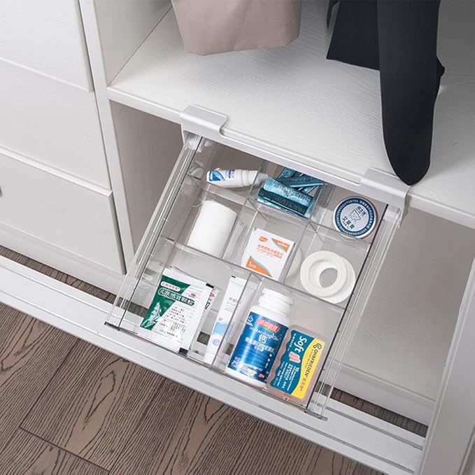vacane Under Shelf Organizer, Under Shelf Storage Drawer Pull Out, Under Cabinet Basket Hanging Holder for Cupboard Cabinet Pantry Kitchen