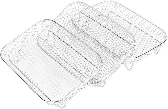 3 Layer Fryer Rack Stainless Steel Stackable Grilling Racks for Baking Cooling and Dehydrating Food Kitchen Accessories Multi Functional Dishwasher Safe Rust Durable