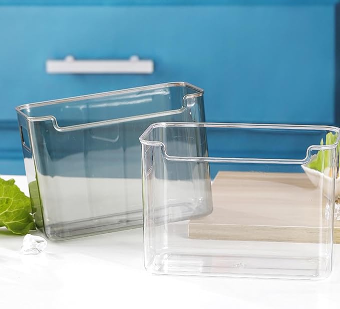 Organizers - Clear Stackable Containers & Boxes | Refrigerator Storage Bins - for Closet, Home, Desk, Bedroom, Office, Room, Kitchen & Sink