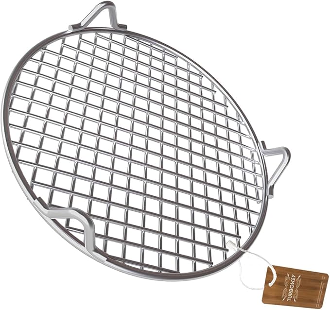 Round Barbecue Grids with Legs Dia 13.8" Straight Wire Footed Steaming 304 Stainless Steel Cooling Rack Multi-Purpose Grill Rack for Airfryer Instant Pot/Pressure Cooker (350mm/13.8")