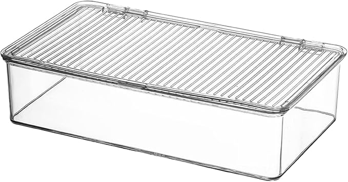 Transparent Storage Box, Stackable Design, Small, Medium, Dustproof Desktop Organizer, Clear Organizer Bins, Easy Wipe Clean, For Bathroom, Kitchen, Home, Dorm