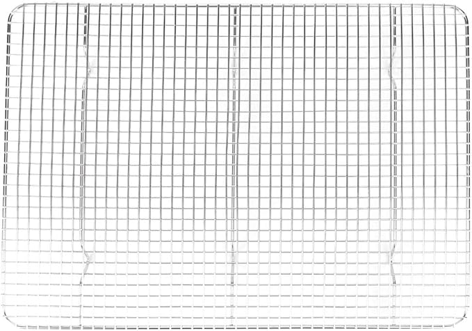 Stainless Steel Roasting Cooling Grid,Draining Tray for Cooking Baking BBQ,Ideal for Biscuits Cakes Pies Pastries Bread,Silver 42.5x30x2.5cm Household Cafe Restaurant