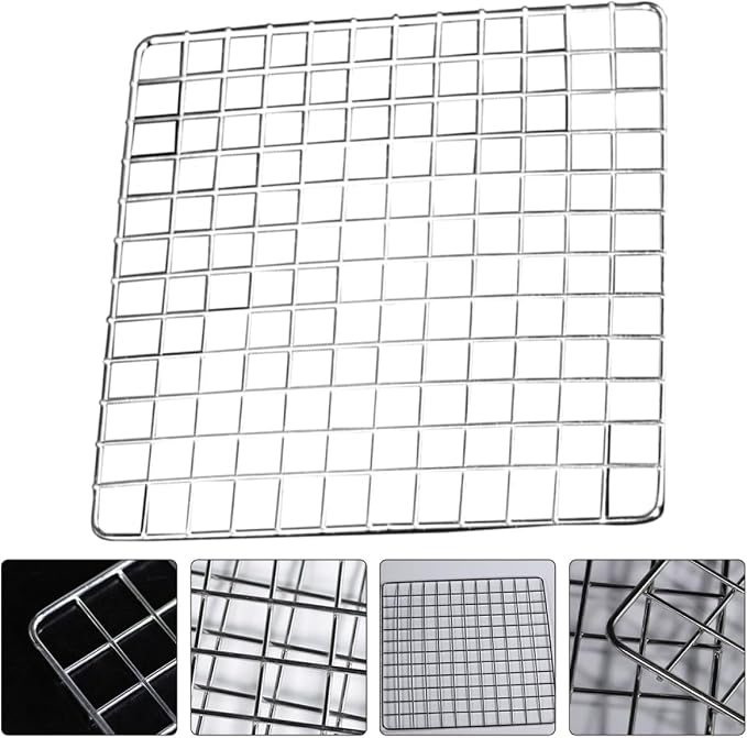 STOBAZA Stainless Steel Cooling Rack Reusable Baking and Draining Rack for Cookies Meat and Vegetables High Temperature Resistant Design for Versatile Cooking and Baking