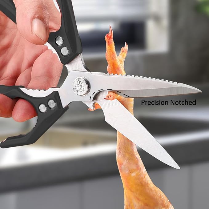 All Metal Kitchen Scissors for Food Heavy Duty Cooking Shears for Poultry Meat Sea Food Veagetable all Purpose Dishwasher Safe