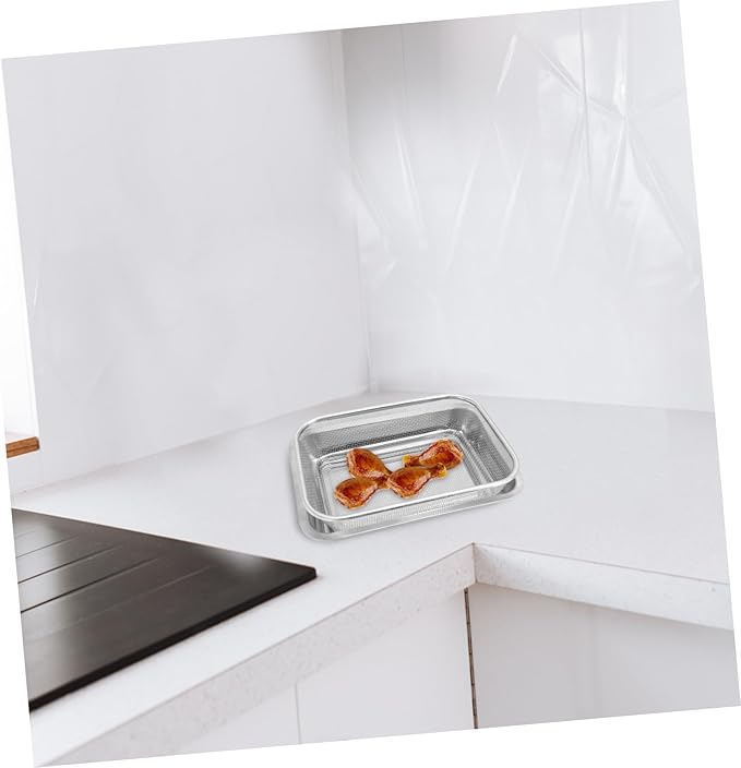 1set Stainless Steel Oil Drain Tool Rectangular Design Versatile Strainer Basket for Cooking Baking and Food Preparation for Home and Restaurant Use Style
