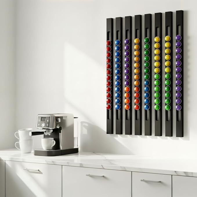 Wall Mount Coffee Capsule Organizer Counter Top Storage Pods Holder