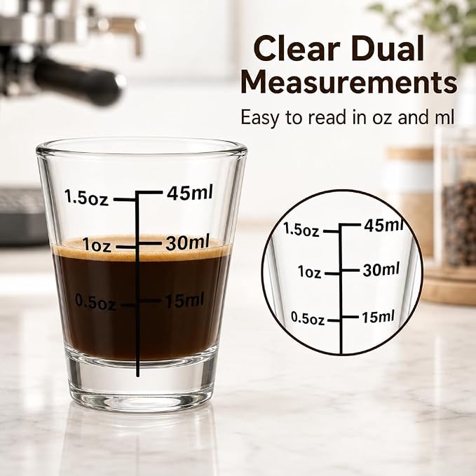 12 Pack 1.8 OZ Shot Glasses Bulk with Heavy Base, Clear Measuring Shot Glasses Set for Vodka Tequila Whiskey Liquor (with Tray)