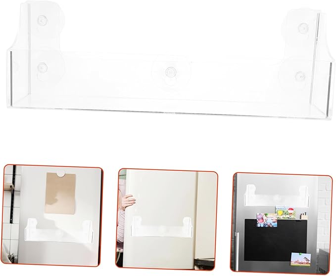 Ciieeo Suction Cup Acrylic Refrigerator Organizer Clear Storage Shelf for Maximizing Space Fridge for Spices and Soda Cans Versatile for Smooth Surfaces